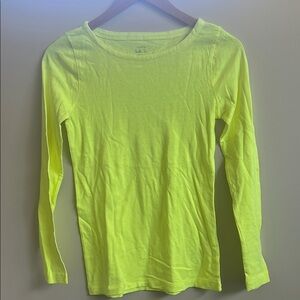 J. Crew Vibrant Lime Long Sleeve Shirt